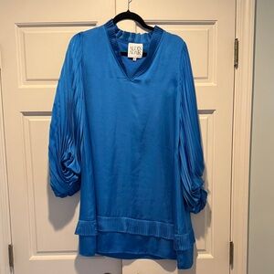Alden Women's Vibrant Blue Pleated Blouse